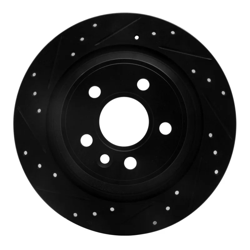 R1 Concepts 633-11022L, R1 09-15 Ford Focus RS (Mexico) Rear Left Drilled & Slotted Black Brake Rotor for Land Rover Range Rover Evoque