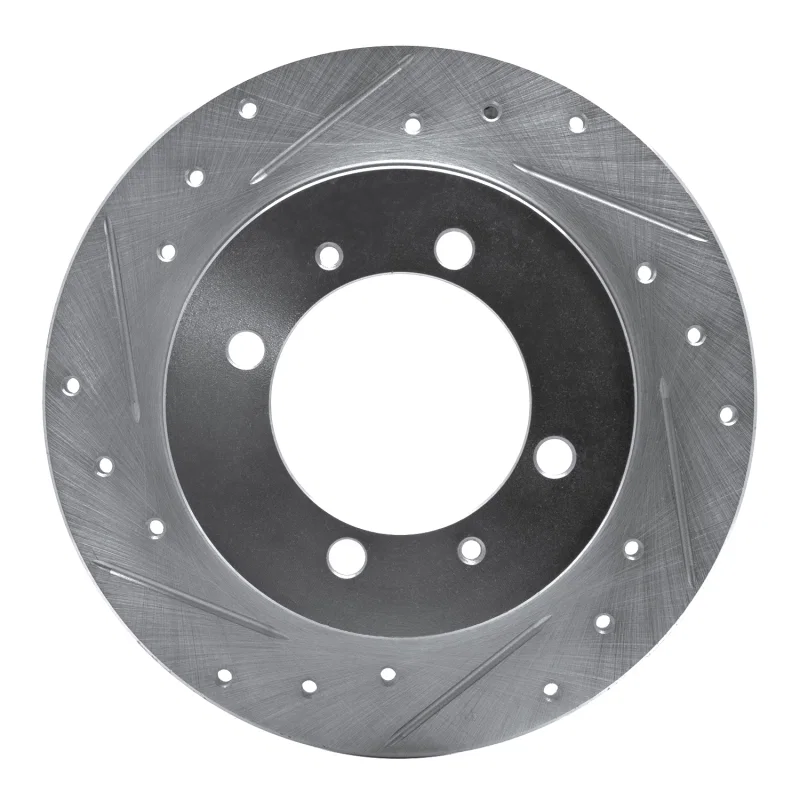 R1 Concepts 631-27027L, R1 00-07 Mitsubishi Space Star (Mexico) Rear Left Drilled & Slotted Silver Brake Rotor for Volvo