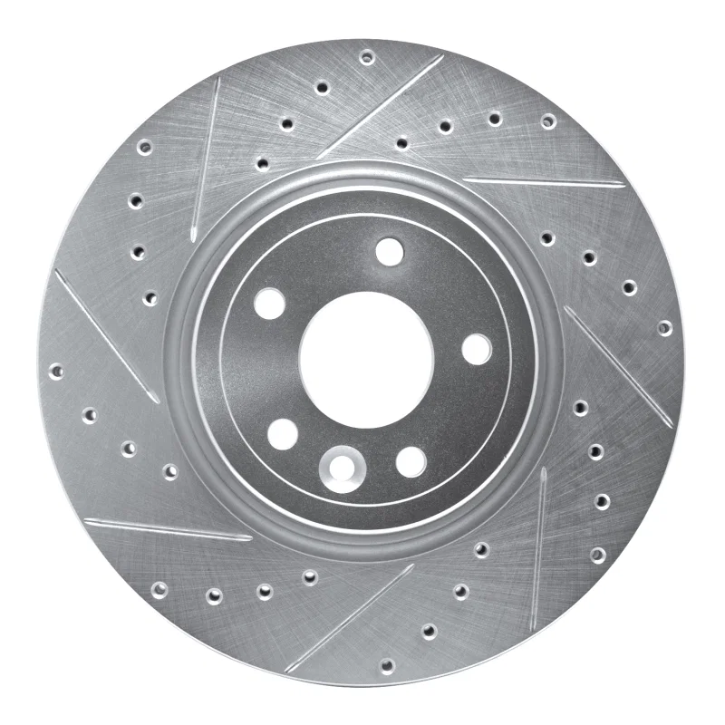 R1 Concepts 631-20031L, R1 17-20 Jaguar XF Front Left Drilled & Slotted Silver Brake Rotor