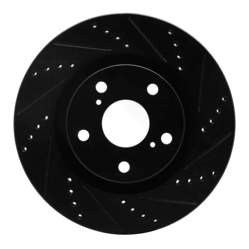R1 Concepts 633-92092R, R1 03-06 Renault Laguna (Mexico) Front Right Drilled & Slotted Black Brake Rotor