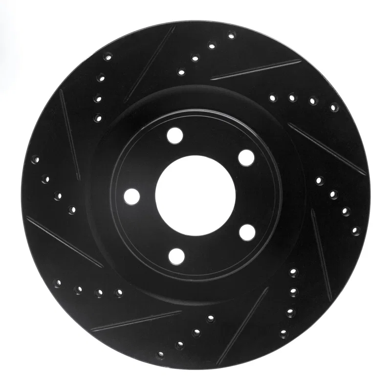 R1 Concepts 633-54089L, R1 07-15 Ford Edge Front Left Drilled & Slotted Black Brake Rotor