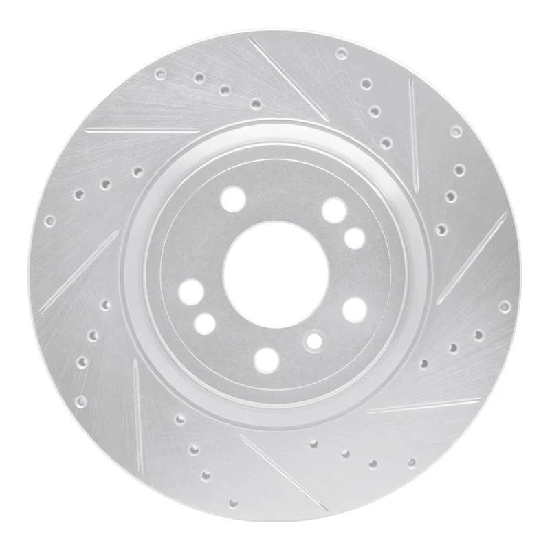 R1 Concepts 631-63144R, R1 12-18 Mercedes-Benz ML250 Front Right Drilled & Slotted Silver Brake Rotor