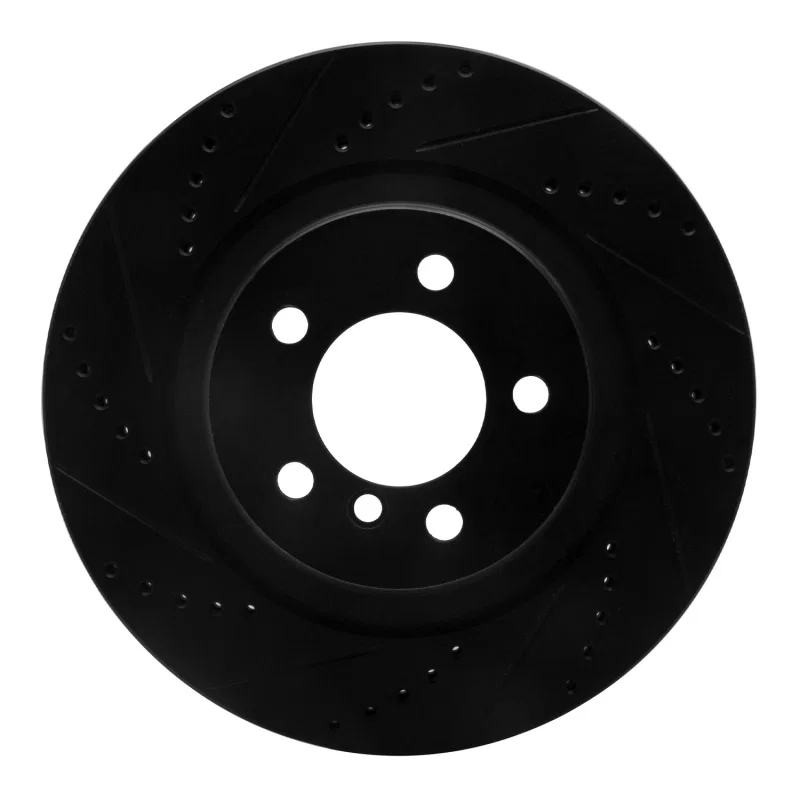 R1 Concepts 633-11015L, R1 06-09 Land Rover Range Rover Front Left Drilled & Slotted Black Brake Rotor