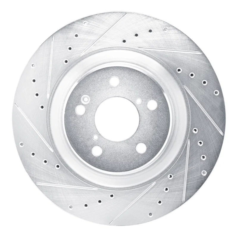 R1 Concepts 631-58037L, R1 2022-2026 Acura MDX Front Left Drilled & Slotted Silver Brake Rotor