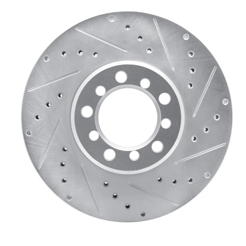 R1 Concepts 631-63017R, R1 85-91 Mercedes-Benz 560SEC Front Right Drilled & Slotted Silver Brake Rotor