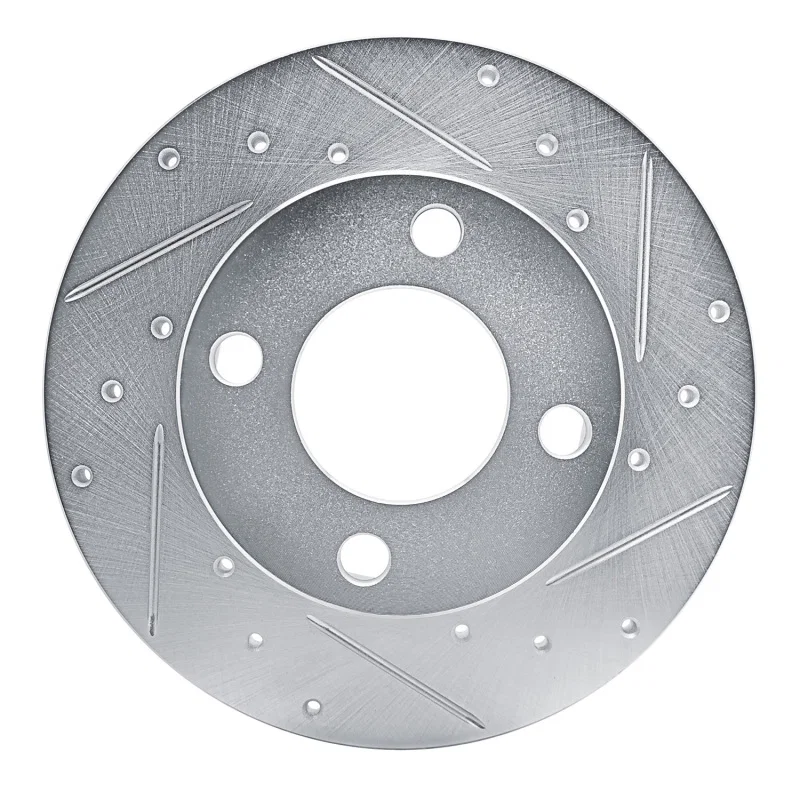 R1 Concepts 631-73003R, R1 78-85 Audi 5000 Front Right Drilled & Slotted Silver Brake Rotor