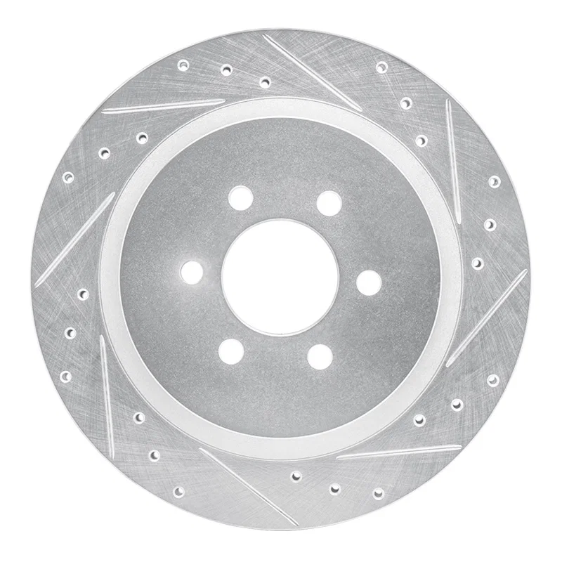 R1 Concepts 631-40014R, R1 92-02 Dodge Viper Rear Right Drilled & Slotted Silver Brake Rotor