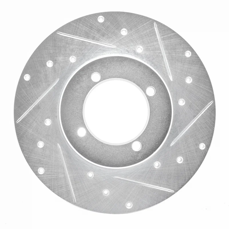 R1 Concepts 631-67009R, R1 70-73 Nissan 240Z Front Right Drilled & Slotted Silver Brake Rotor