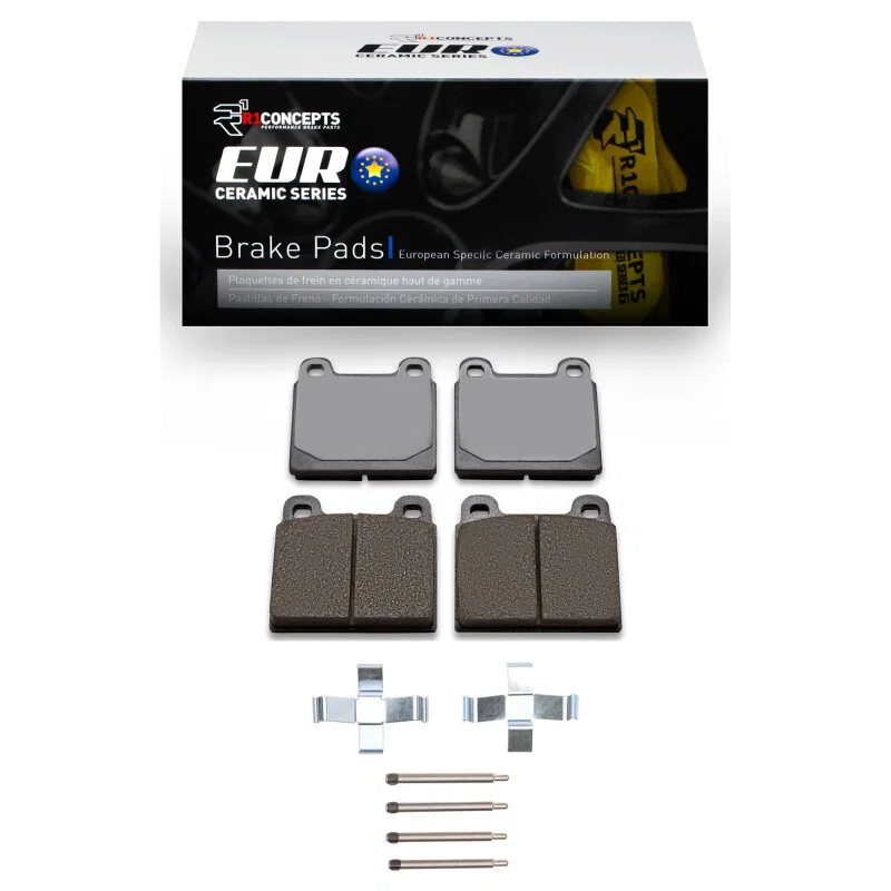 R1 Concepts 2600-0045-01, R1 75-85 Ferrari 308 GTS Front Euro Ceramic Pads & Hardware Kit