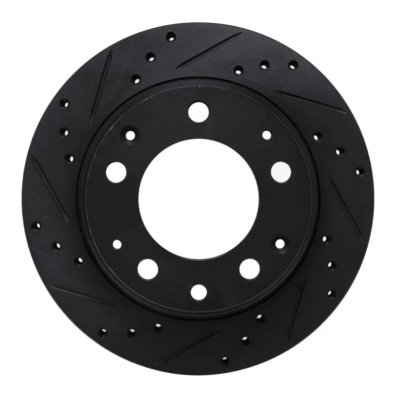 R1 Concepts 633-02002L, R1 69-83 Porsche 911 Rear Left Drilled & Slotted Black Brake Rotor