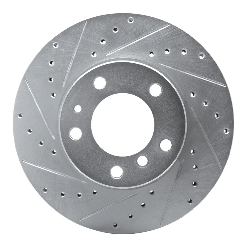 R1 Concepts 631-31023L, R1 89-95 BMW 525IT Front Left Drilled & Slotted Silver Brake Rotor