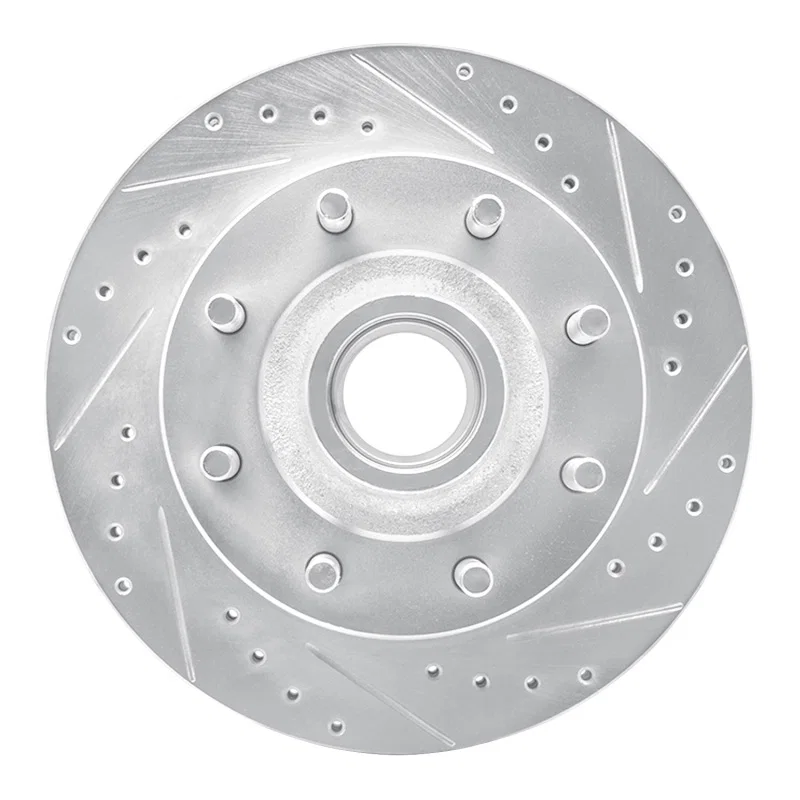R1 Concepts 631-54135R, R1 95-04 Ford E-350 Econoline Front Right Drilled & Slotted Silver Brake Rotor
