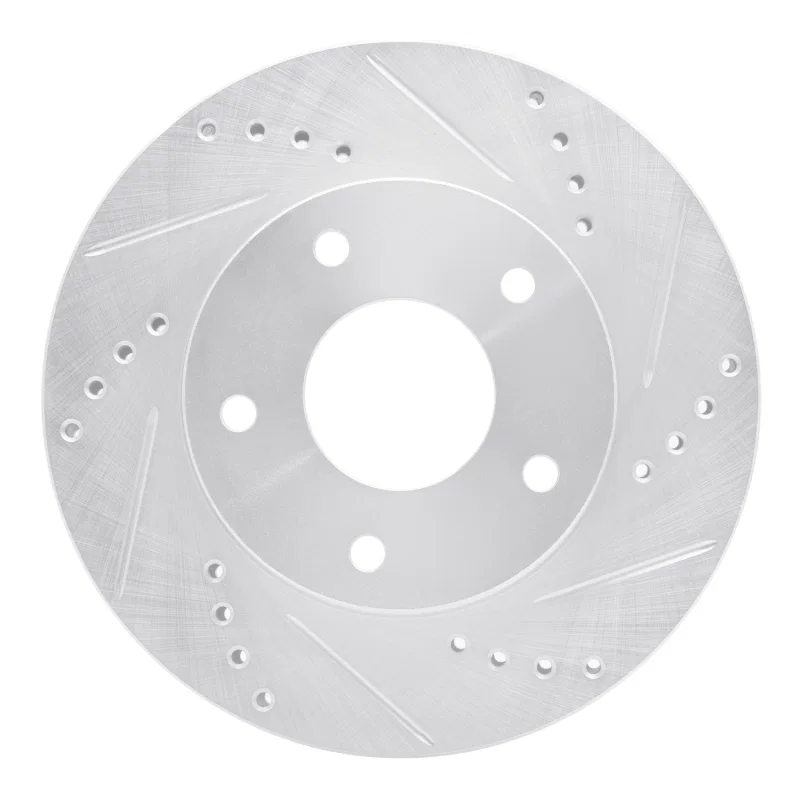 R1 Concepts 631-48034R, R1 1997-2005 Chevrolet S10 Front Right Drilled & Slotted Silver Brake Rotor