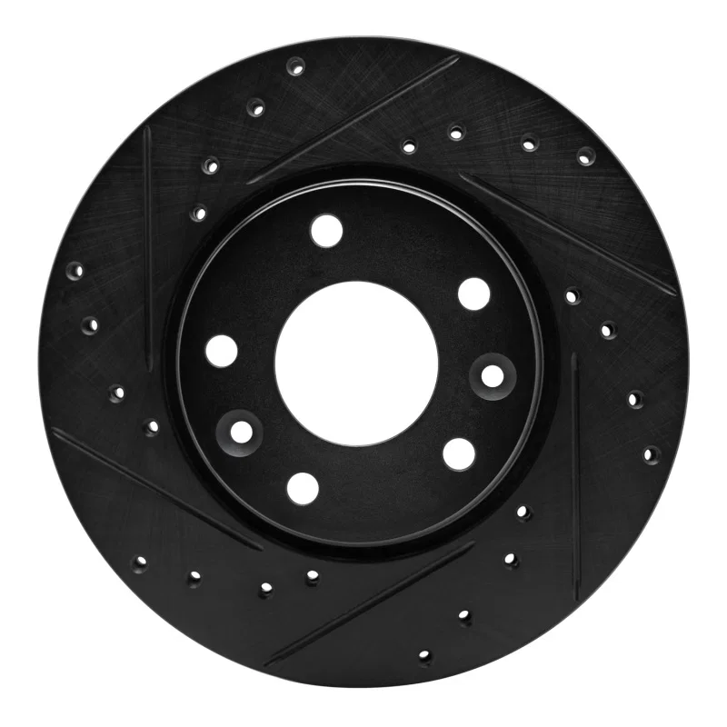 R1 Concepts 633-67114L, R1 20-25 Nissan SENTRA Front Left Drilled & Slotted Black Brake Rotor