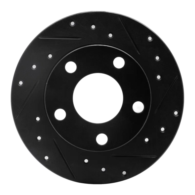 R1 Concepts 633-73018R, R1 98-01 Audi A6 Quattro Rear Right Drilled & Slotted Black Brake Rotor