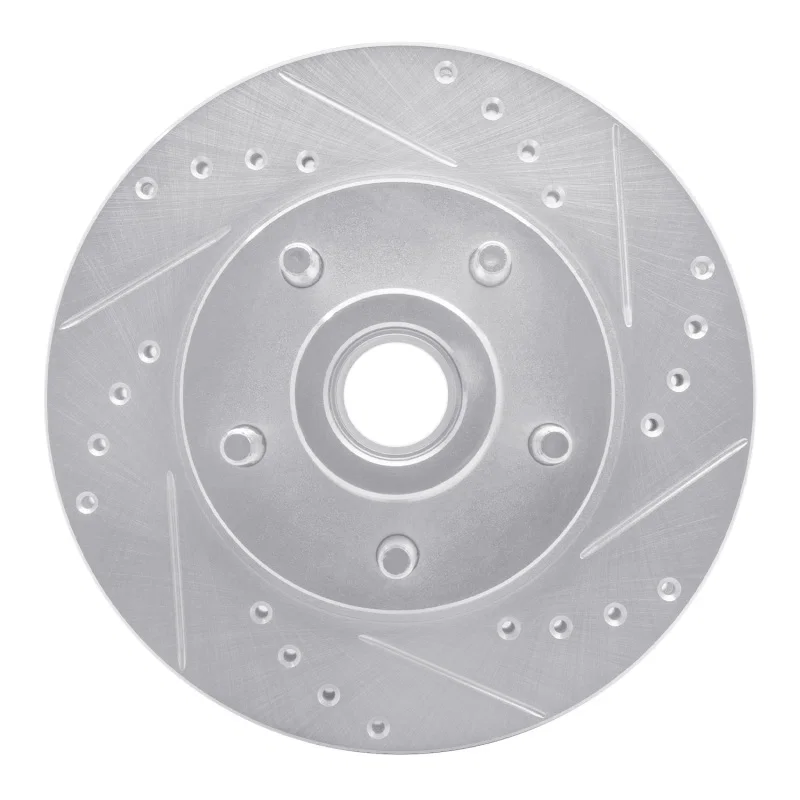 R1 Concepts 631-40005R, R1 70-72 Dodge CHALLENGER Front Right Drilled & Slotted Silver Brake Rotor
