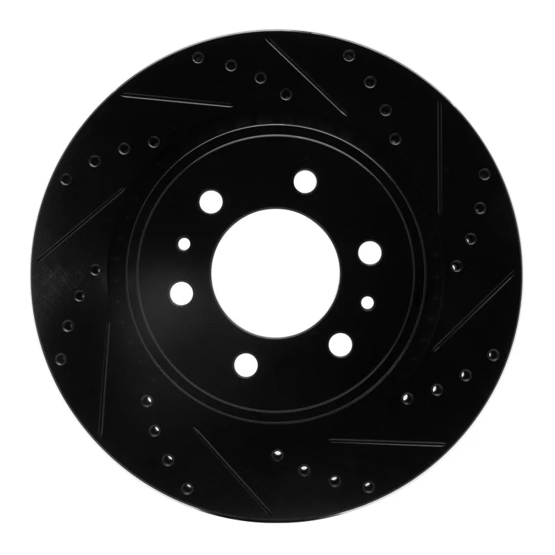R1 Concepts 633-46066R, R1 22-25 Cadillac XT6 Front Right Drilled & Slotted Black Brake Rotor