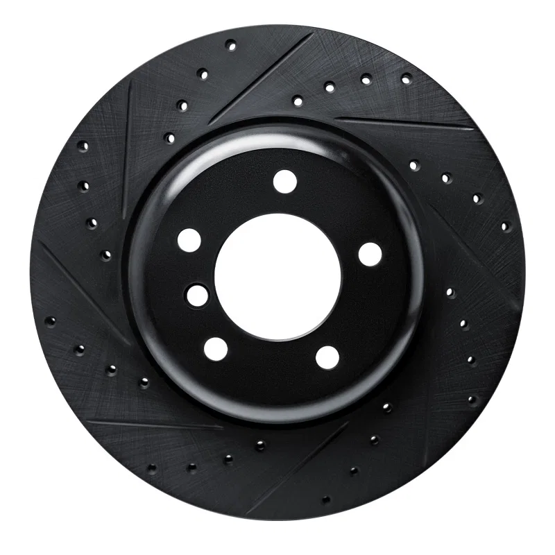 R1 Concepts 633-31096L, R1 09-16 BMW Z4 Front Left Drilled & Slotted Black Brake Rotor