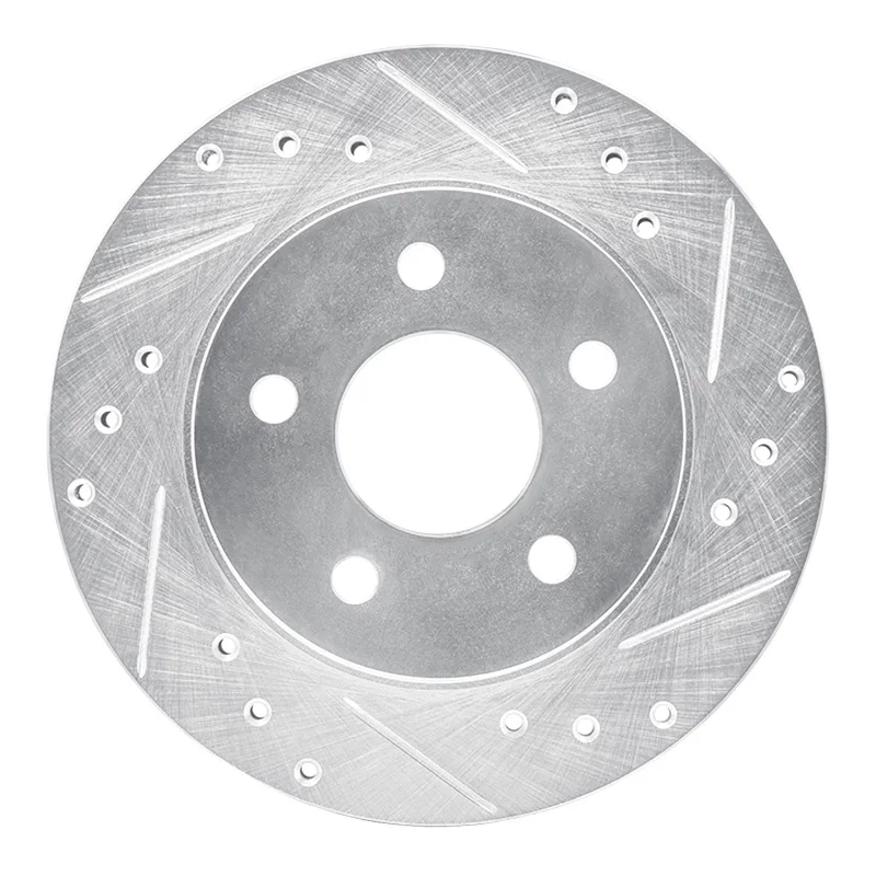 R1 Concepts 631-54031R, R1 93-98 Ford Thunderbird Rear Right Drilled & Slotted Silver Brake Rotor
