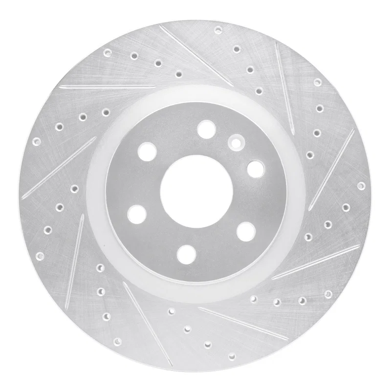 R1 Concepts 631-46046R, R1 10-16 Cadillac SRX Front Right Drilled & Slotted Silver Brake Rotor