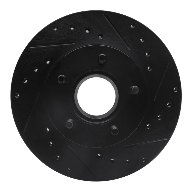R1 Concepts 633-54111R, R1 83-92 Ford Explorer Front Right Drilled & Slotted Black Brake Rotor