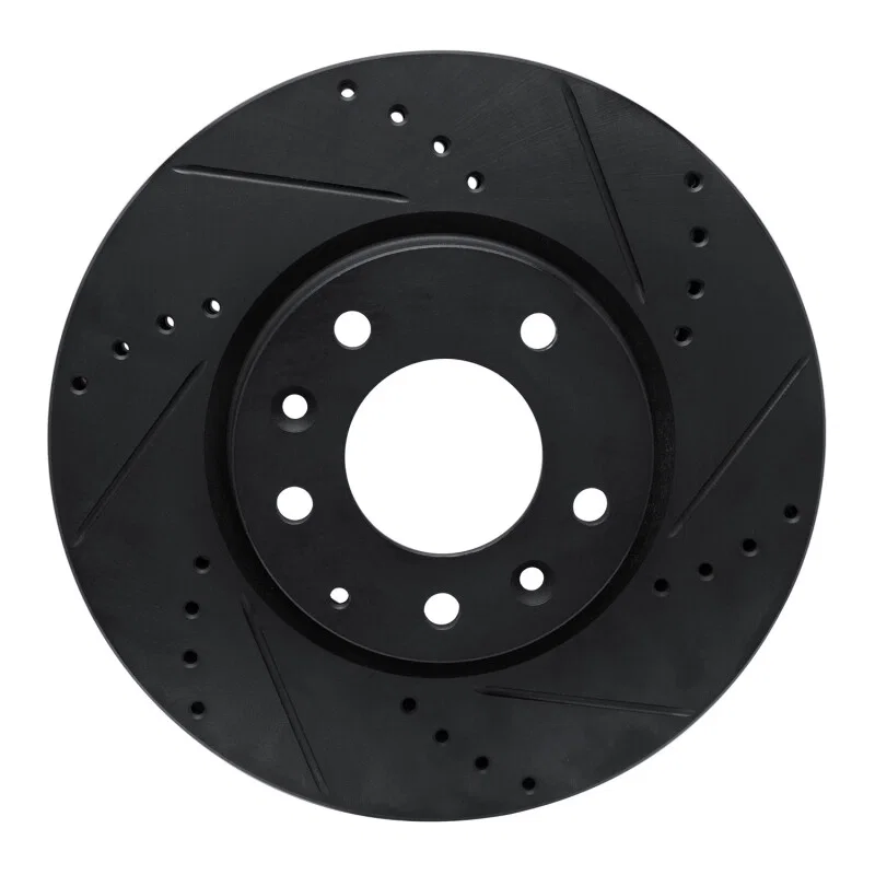 R1 Concepts 633-80066R, R1 07-12 Mazda CX-7 Front Right Drilled & Slotted Black Brake Rotor