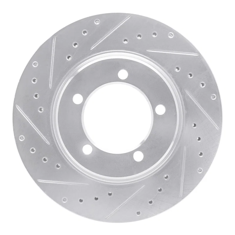 R1 Concepts 631-47030L, R1 67-70 Chevrolet BEL AIR Front Left Drilled & Slotted Silver Brake Rotor