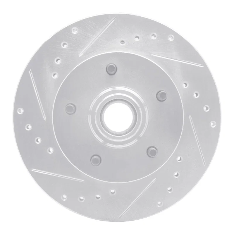 R1 Concepts 631-47004L, R1 67-74 Buick Apollo Front Left Drilled & Slotted Silver Brake Rotor