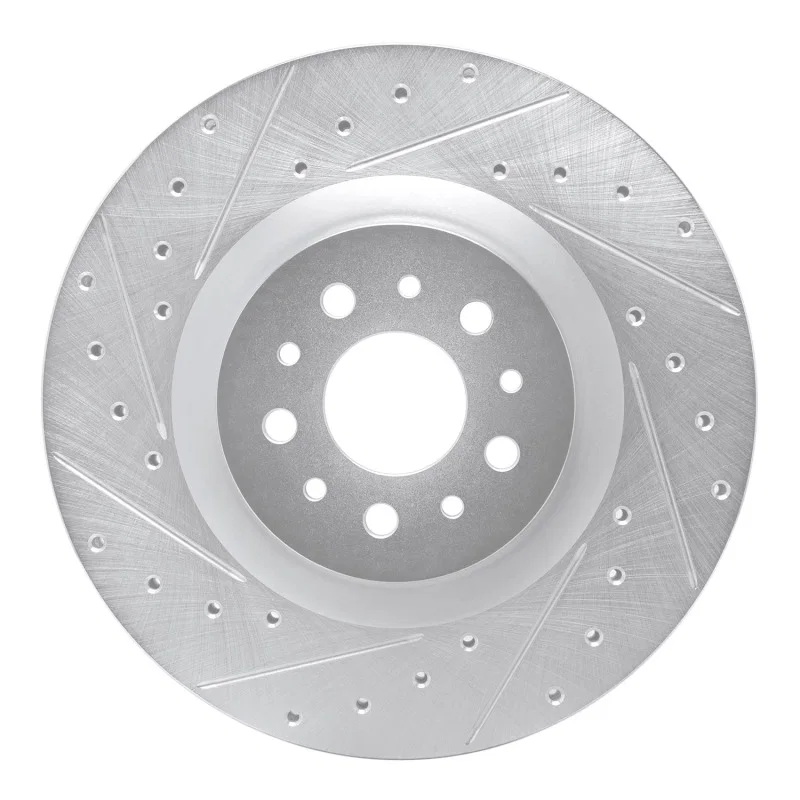 R1 Concepts 631-40049L, R1 15-22 Ram Promaster City Front Left Drilled & Slotted Silver Brake Rotor