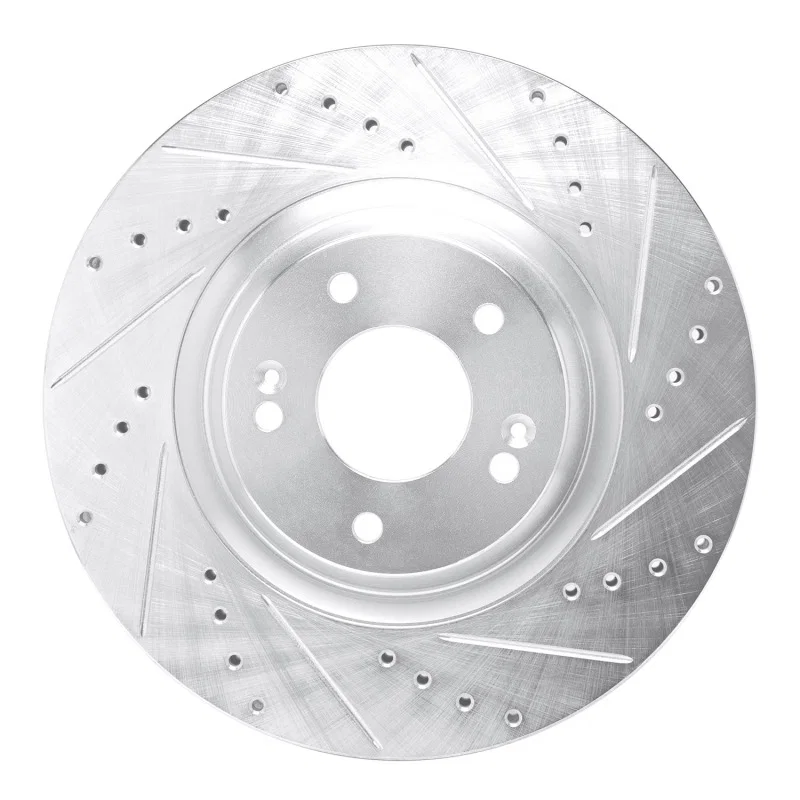 R1 Concepts 631-03064R, R1 19-22 Hyundai Veloster N Front Right Drilled & Slotted Silver Brake Rotor