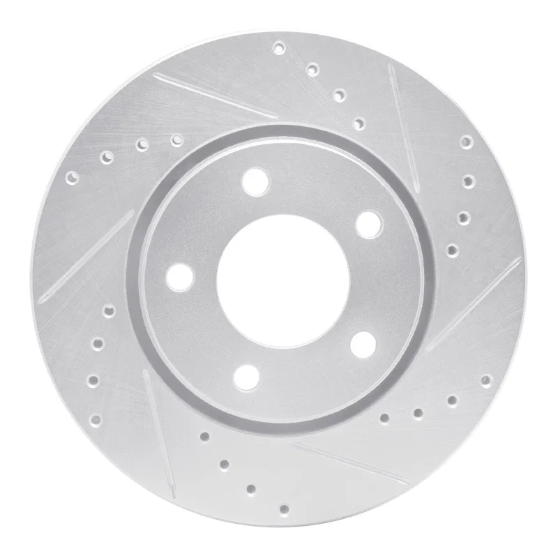 R1 Concepts 631-40091R, R1 01-07 Chrysler Voyager Front Right Drilled & Slotted Silver Brake Rotor