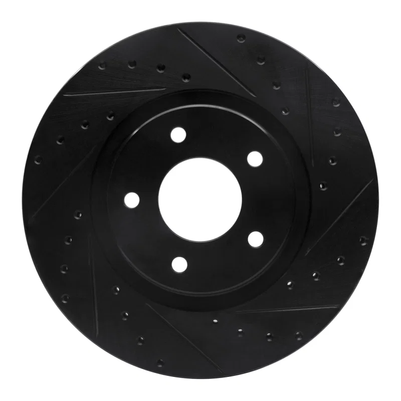 R1 Concepts 633-20011R, R1 98-06 Jaguar XKR Front Right Drilled & Slotted Black Brake Rotor