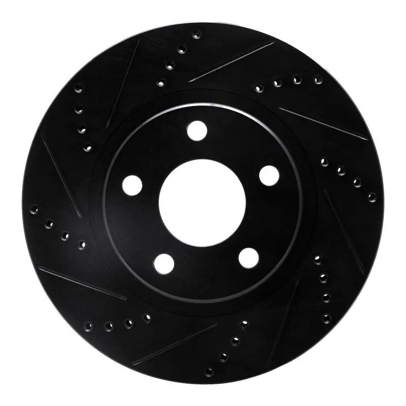 R1 Concepts 633-45008L, R1 97-05 Buick Park Avenue Front Left Drilled & Slotted Black Brake Rotor