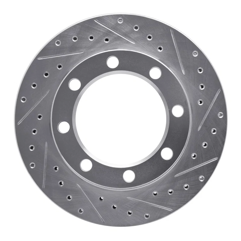 R1 Concepts 631-48064R, R1 71-91 Chevrolet P30 Van Front Right Drilled & Slotted Silver Brake Rotor