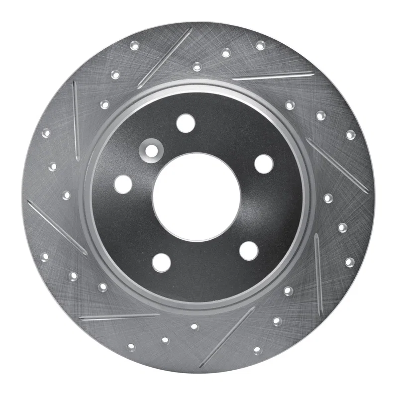R1 Concepts 631-11004L, R1 94-04 Land Rover Range Rover Rear Left Drilled & Slotted Silver Brake Rotor