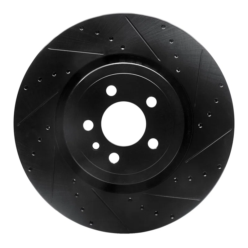 R1 Concepts 633-40035R, R1 14-23 Dodge Charger Front Right Drilled & Slotted Black Brake Rotor