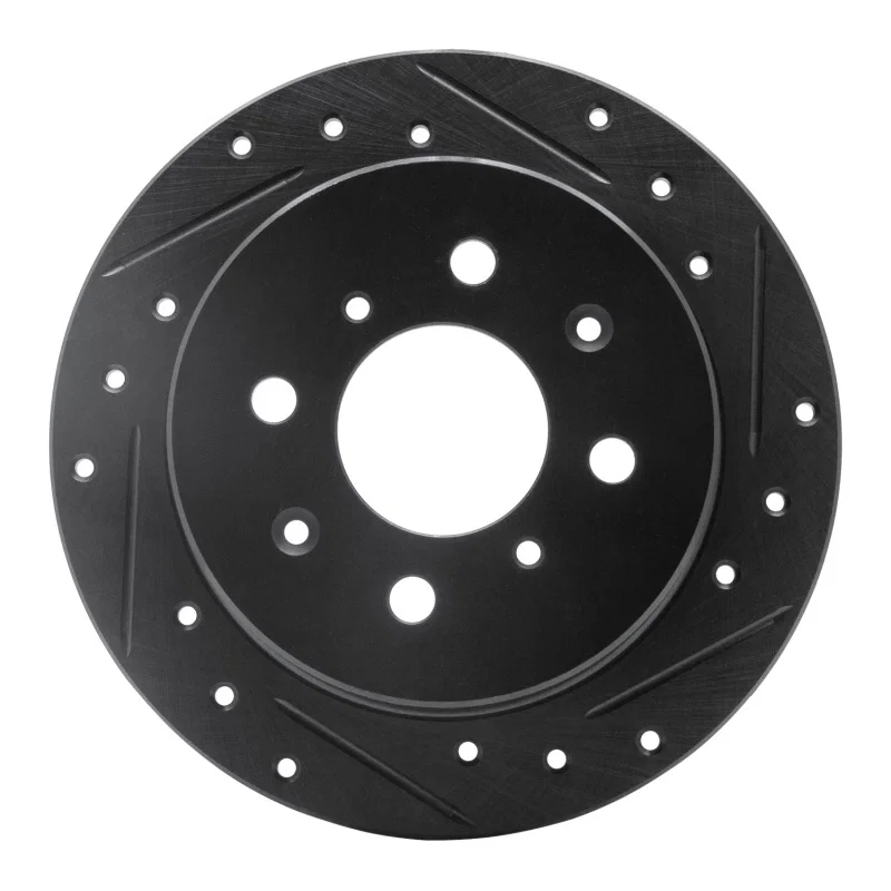 R1 Concepts 633-59014R, R1 88-01 Acura Integra Rear Right Drilled & Slotted Black Brake Rotor