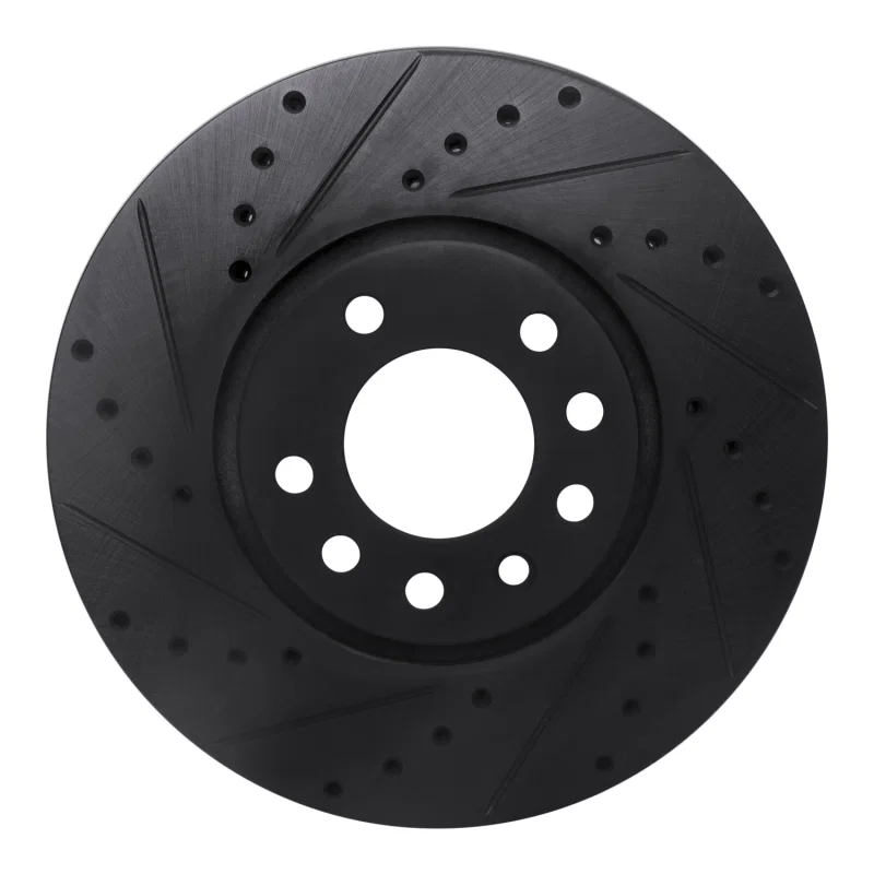 R1 Concepts 633-65016L, R1 03-11 Cadillac BLS (Mexico) Front Left Drilled & Slotted Black Brake Rotor for Saab 9-3