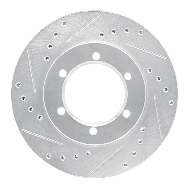 R1 Concepts 631-67085L, R1 98-15 Nissan NP300 (Mexico) Front Left Drilled & Slotted Silver Brake Rotor