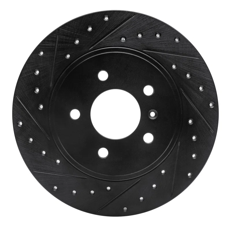 R1 Concepts 633-52025L, R1 05-05 Buick Terraza Rear Left Drilled & Slotted Black Brake Rotor
