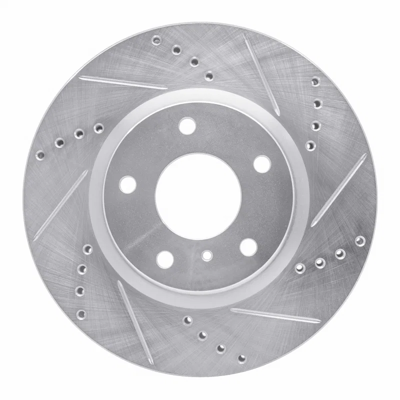 R1 Concepts 631-68007R, R1 03-05 Infiniti G35 Front Right Drilled & Slotted Silver Brake Rotor