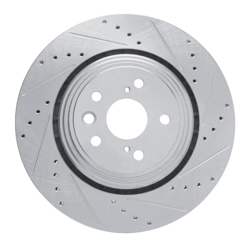 R1 Concepts 631-75066R, R1 20-25 Lexus RX350 Front Right Drilled & Slotted Silver Brake Rotor