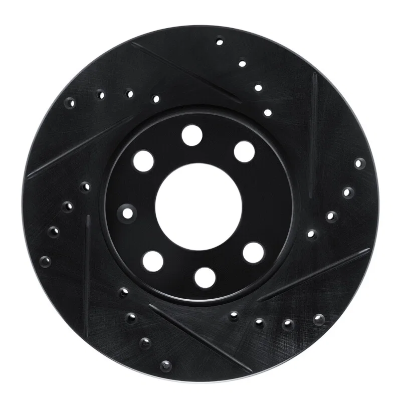 R1 Concepts 633-92001R, R1 00-05 Chevrolet Zafira (Mexico) Front Right Drilled & Slotted Black Brake Rotor