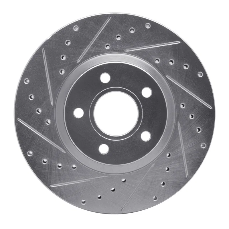 R1 Concepts 631-54069L, R1 04-19 Ford Escape Front Left Drilled & Slotted Silver Brake Rotor