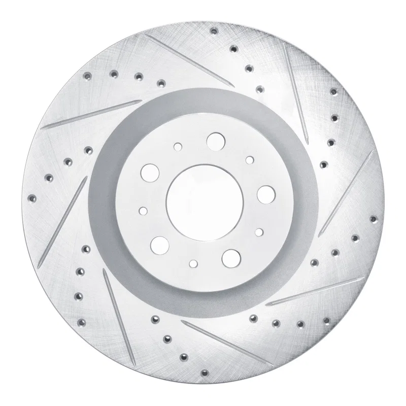 R1 Concepts 631-26007R, R1 20-25 Tesla Model Y Front Right Drilled & Slotted Silver Brake Rotor