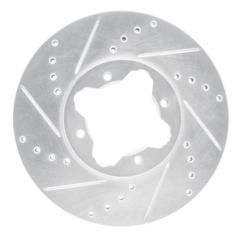 R1 Concepts 631-58006L, R1 92-98 Acura Vigor Front Left Drilled & Slotted Silver Brake Rotor