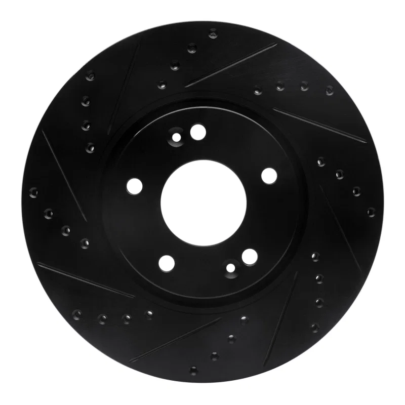 R1 Concepts 633-21032L, R1 12-16 Kia Sportage (USA/Canada) Front Left Drilled & Slotted Black Brake Rotor