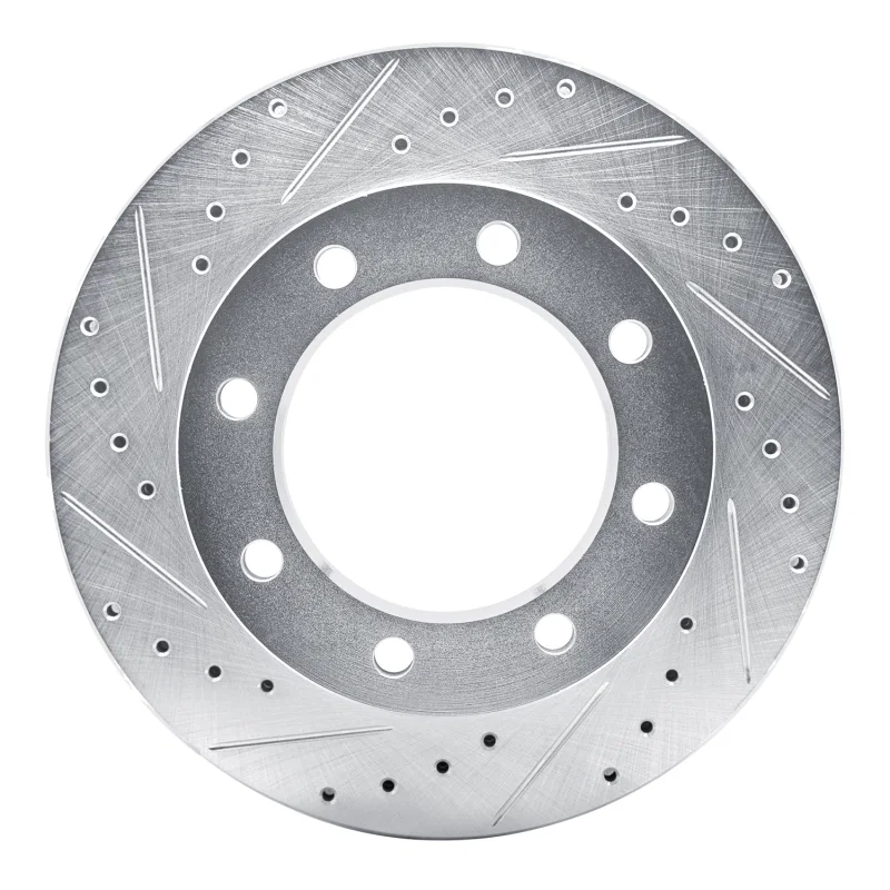 R1 Concepts 631-48003L, R1 77-00 Chevrolet V30 & V3500 Pickup Front Left Drilled & Slotted Silver Brake Rotor