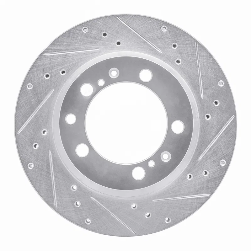 R1 Concepts 631-02031D, R1 91-97 Porsche 911 Right Rear Drilled & Slotted Silver Brake Rotor