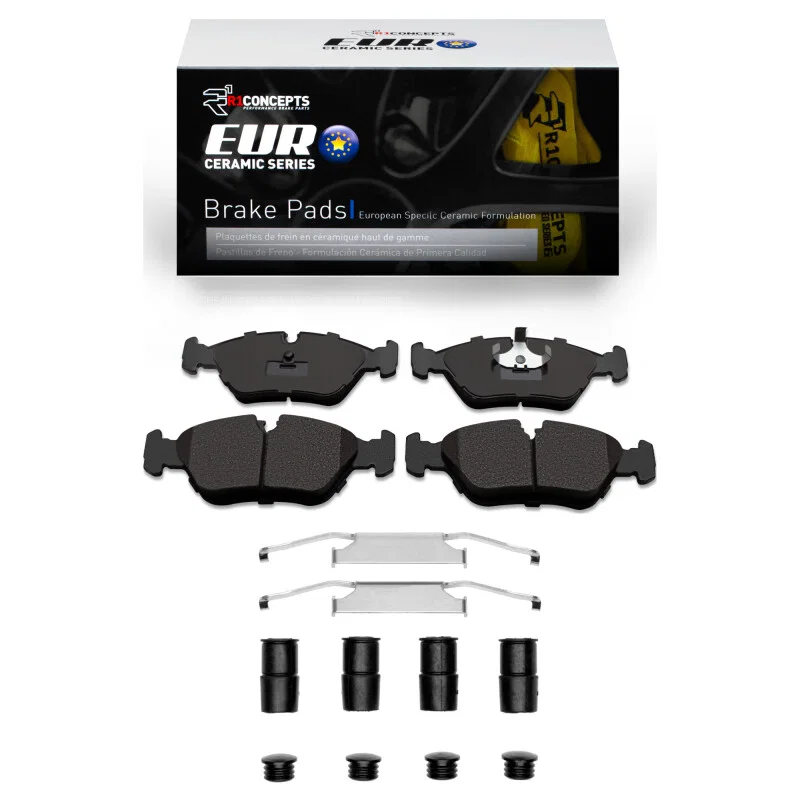 R1 Concepts 2600-0253-01, R1 1982-1991 BMW 533I Front R1 Euro Ceramic Pads & Hardware Kit